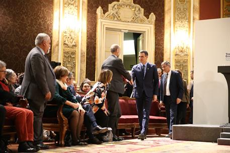 18/01/2019. Sánchez anuncia el Plan de Energía y Clima 2021-2030. El presidente del Gobierno, Pedro Sánchez, a su llegada al Paraninfo de la...